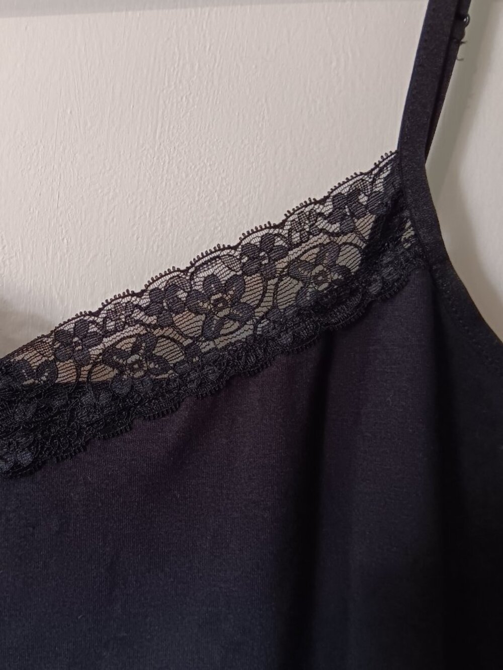 Christopher & Banks Black Lace Cami Camisole Tank Top L Whimsigoth Grunge Fairy - Picture 3 of 9